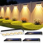 Solar Fence Lights Outdoor Garden 4 Pack, 5 Lens 40 Modes, IP65 Waterproof,