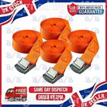 4 TIE DOWN STRAPS LONG NYLON CARGO LUGGAGE LOAD LASHING CAM BUCKLE QUICK RELEASE