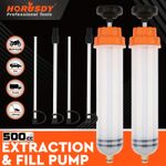 2X 500cc Car Oil Fluid Extractor Syringe Pump Manual Suction Transfer Filling