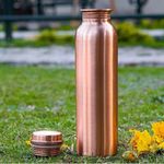 Pure Copper Water Bottle - Ayurvedic Inspired | 990ml | Premium Quality | Plain