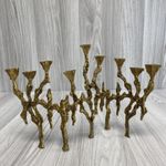 Vintage Heavy Brutalist Brass Hanukkah Menorah Intricate By Israel Artist 50s PD