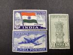 India 1947 Independence. Three Mint NH Wtrmrk.  P338