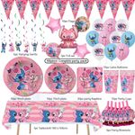 Stitch & Angle Birthday tableware decoration plates napkins balloons banner card