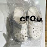 Crocs Classic White Slip On Clog Sandals Rubber Upper UK 6 Logo New