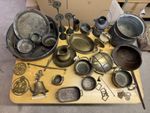 Large Mixed Lot of Brass and Copper - Bowls, Pots, Jugs, Lamps