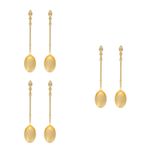 6Pcs Reusable Golden Alloy Mini Dessert Spoons Coffee Tea Stirring and Serving