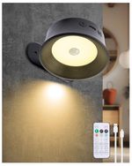 Klarlight Rechargeable Wall Lights,Motion Sensor Lights 1 Pack, Black Shell