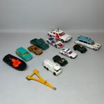Vintage Corgi Mixed Bundle Die-Cast Vehicles x 10 + Trailer & Plastic Batboat