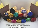 4 "  ( 10cm) Long Safety Matches Coloured +Free Match Striker Paper  100 matches
