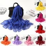 Chiffon Georgette Scarf Solid Color Long Shawl Women Muslim Hijab Bandana new