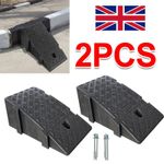 19cm High 2PC Portable Car Curb Driveway Ramps, Heavy Duty PE Threshold Ramps