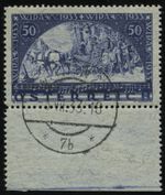 AUSTRIA 1933, 50g. WIPA, Fibre Paper, Bottom Edge Piece, Day Stamp