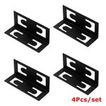 (4 Pack) Boltless Shelving Upright Connectors Black Metal Coated 96x26x26mm