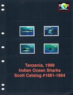 $7.00 Scott Value - 1999 TANZANIA Sharks Africa Indian Ocean CV MNH NH UM