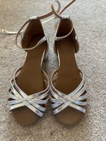 Silver Junior Latin Shoes 1 Inch Heal ￼ Size 3 ￼