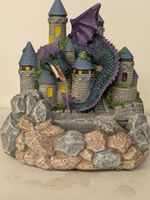 Dragon on Castle Resin Sculpture Musical Water Fountain Tabletop Heritage Mint