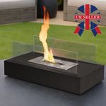 Ethanol Fireplace Stove Freestanding Bioethanol Fire Black 14inch X 7inch