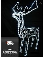 LED 120cm Christmas Reindeer Snow Decoration Metal Outdoor Xmas Garden Lights