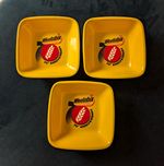 Vintage Weetabix 70th Anniversary Yellow Square Bowls Set of 3