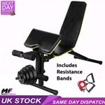 Weight Bench with Leg Extension Adjustable Fold Flat or Decline Home Gym Workout