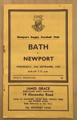 1969 NEWPORT v BATH programme