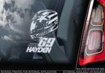 Nicky Hayden - Car Window Sticker - Superbike MotoGP HELMET 69 Decal Sign - V04