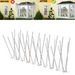 10pc Steel Bird Spikes for Pigeon Deterrent Wall Fences Cat Anti Climb 25x11.5cm