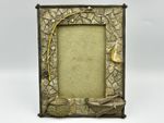 Fisherman Photo Picture Frame Ceramic Resin 3D Fish Pole Fly Fishing 3.5 x 5 in