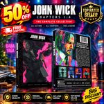 John Wick Chapters 1-4 Film DVD Keanu Reeves 4 Movie Complete Collection Box Set