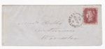 1863 QV 1d PENNY RED STAMP ON COVER BIRKENHEAD SIDEWAYS DUPLEX TO AUCTIONEERS