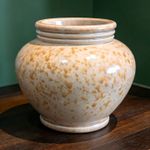 Vintage Govancroft Stoneware Vase Speckled Pattern Glossy Finish Beige Brown