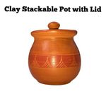 Handmade Clay Food/Sweets Stackable Pot/container for Home Kitchen Table Decor