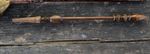 Primative Wooden Distaff Spinning Spindle Turned Wood Antique 23 Inches Long