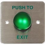 Genie GD-REX1 Push to Exit Button Green Dome Stainless Steel Door Release PTE
