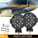 2-8PCS 7"Round LED Work Light Bar 51W Spot Light Driving Lamp Offroad SUV4x4