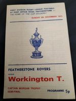 FEATHERSTONE ROVERS V WORKINGTON TOWN CAPTAIN MORGAN TROPHY SEMI FINAL DEC 1973