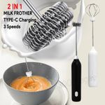 UPGRADED Electric Coffee Frother/MILK Whisk+Egg Beater MINI Food Blender USB Rec