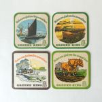 Vintage Greene King Beer Mats. 1980s. 4 Coasters.