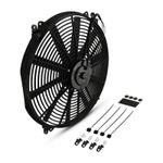 UNIVERSAL 16" SINGLE FAN SHROUD ALUMINIUM 80W STRAIGHT BLADE RAD RADIATOR COOLER