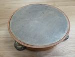 Vintage Wooden 8"  Single Row Tambourine With 3 Metal Jingles