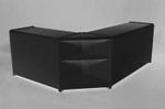 L SHAPED BLACK HEAVY DUTY DISPLAY COUNTER  RETAIL CASH  SHOP WRAP FITTINGS