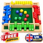 Wooden Dice Board Game Shut The Box for 4 Players Flaps & Dices Game Parent-chi