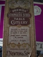 6 X VINTAGE PREMIER FRANCIS NEWTON SHEFFIELD CUTLERY DINNER KNIVES 25CM