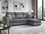 JUMBO Grey Corner Sofa Bed L Shape 4 Seater Reversible with Storage UK Stock