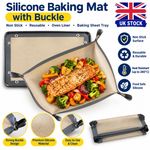 Silicone Baking Mat with Buckle Non Stick Reusable Oven Liner Baking Sheet Tray
