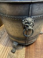 copper and brass log bucket or coal bin, likely dating from the 19th century