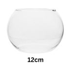 Clear Glass Bowl Vase 12cm Decorative Accent Minimalist Jar Fishbowl Centerpiece