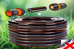High-Quality 1/2" 4-Layer Carbon Black Garden Hose - 1-50m & Connectors Option!