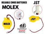 CMOS CR2032, CR2025, CR2016, CR1632 2 pin Molex and JST Batteries Cell Wholesale
