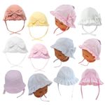 Baby Girl Sun Hat Summer Chin Strap Holiday Beach Cloche 0 3 6 9 12 18 24 Months